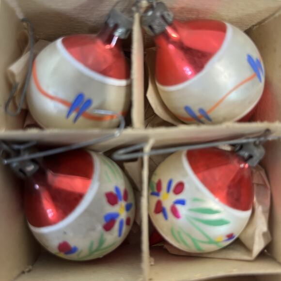 Set of 24 Vintage Mercury Glass Christmas Tree Ornaments Poland 1950s Original - Picture 13 of 16